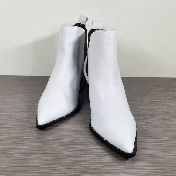 CHARLES by Charles David Polar Chelsea Boot, White Leather, Womens Size 7 - Picture 4 of 12